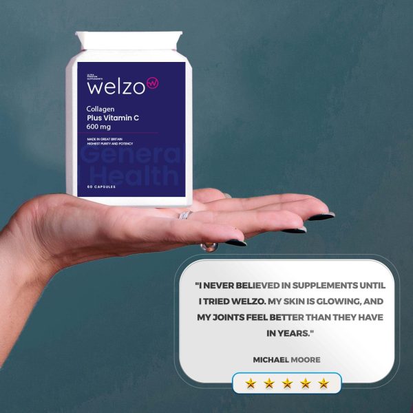 Welzo Collagen Plus Vitamin C 60 Capsules 600mg Fashion