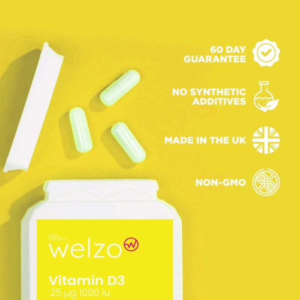 Welzo Vitamin D3 25µg (1000iu) 180 Vegan Tablets Online Hot Sale