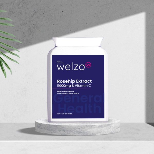 Welzo Rosehip Extract 5000mg & Vitamin C 120 Capsules Online Hot Sale