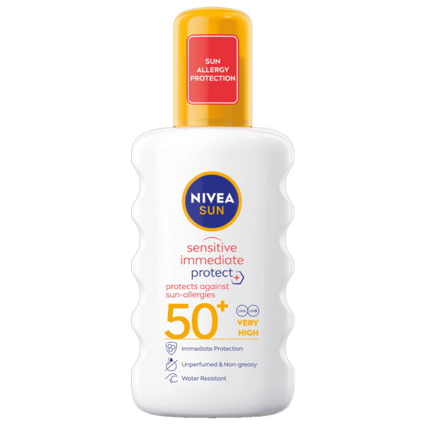 Nivea Sun Sensitive Immediate Protect Spray SPF50+ UVA 4* 200ml For Cheap