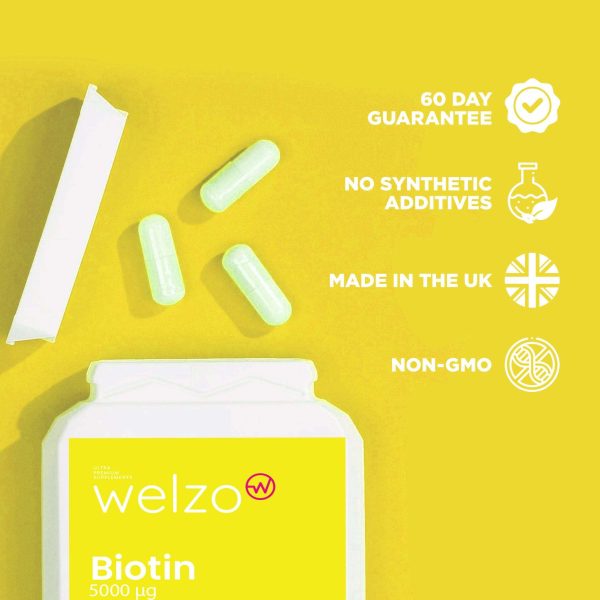 Welzo Biotin 5000ug - 150 Natural Strawberry Flavour Gummies Discount