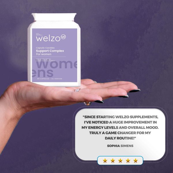 Welzo Caprylic Candida Support Complex for Women 60 Capsules - EU Version For Cheap