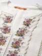 Indo Era Women White Floral Embroidered Panelled Kurta with Trousers & Dupatta Fashion