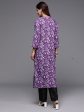 Women Purple Printed Straight Kurtas - Taantav For Sale