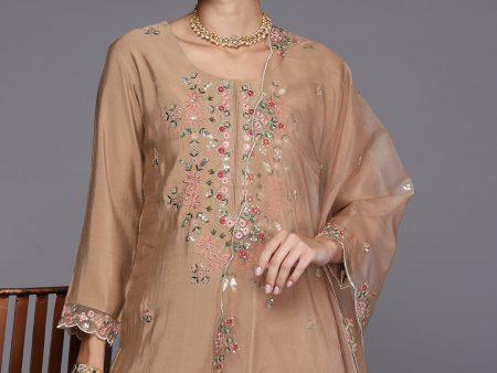 Indo Era Women Floral Embroidered Regular Thread Work Kurta with Trousers & With Dupatta Fashion