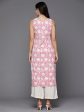 Women Pink Printed Straight Kurtas - Taantav For Discount