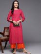 Women Pink Printed Straight Kurtas - Taantav Online Sale