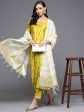 Indo Era Women Yellow Ethnic Motifs Embroidered Sequinned Kurta with Trousers & With Dupatta For Discount