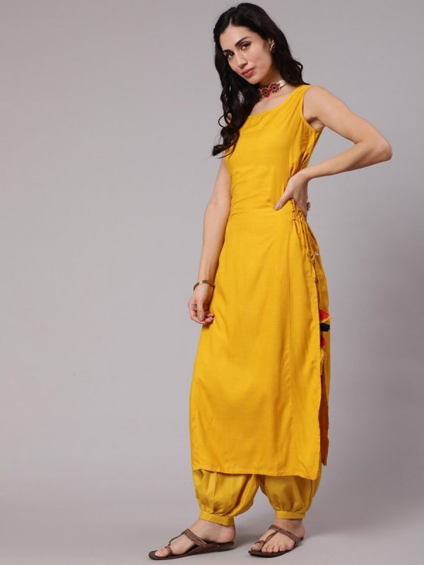 Aks Sleeveless High-Slit Kurta Online Sale