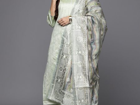 Women Striped Sequinned Liva Kurta With Palazzos & With Dupatta - Taantav Online