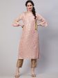 Aks Floral Printed Bell Sleeves Regular Kurta With Trousers Online