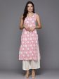 Women Pink Printed Straight Kurtas - Taantav For Discount