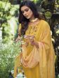 Indo Era Yellow Yoke Design Thread Work Pure Cotton Kurta With Trousers & Dupatta For Cheap