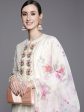 Indo Era Women White Floral Embroidered Panelled Kurta with Trousers & Dupatta Fashion