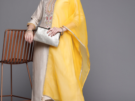 Indo Era Yoke Design Liva Kurta with Trousers & With Dupatta Online Sale