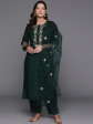 Indo Era Women Floral Yoke Design Regular Thread Work Kurta with Trousers & With Dupatta Online Hot Sale