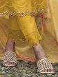 Indo Era Yellow Yoke Design Thread Work Pure Cotton Kurta With Trousers & Dupatta For Cheap