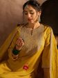 Indo Era Yellow Embroidered Straight Kurta Trousers With Dupatta set Fashion