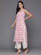 Women Pink Printed Straight Kurtas - Taantav For Discount