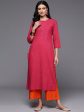 Women Pink Printed Straight Kurtas - Taantav Online Sale