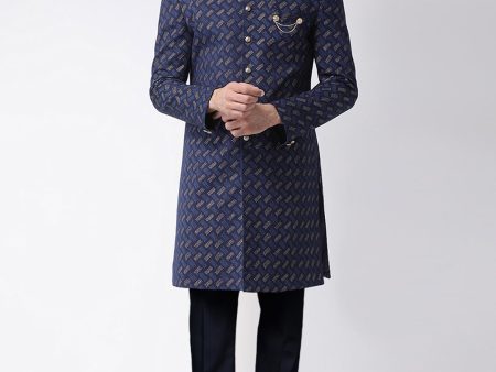 KISAH Self-Design Cotton Sherwani Set Hot on Sale