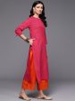 Women Pink Printed Straight Kurtas - Taantav Online Sale