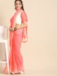 Sangria Pink Chikankari Embroidered Pure Georgette Saree Online Sale