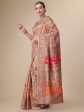 Sangria Beige & Orange Floral Woven Design Pure Silk Saree Online