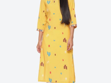 Biba Abstract Printed Keyhole Neck Kurta Cheap