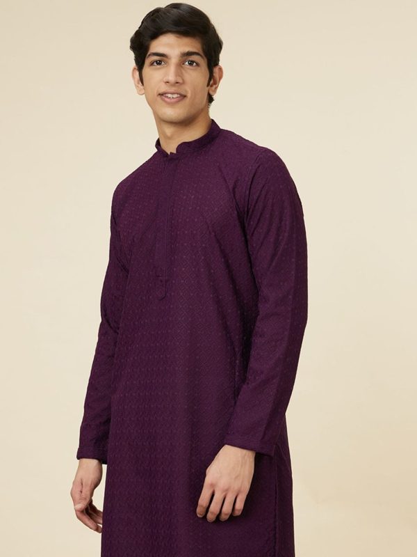 Manyavar Ethnic Motifs Embroidered Regular Thread Work Kurta With Pyjamas on Sale