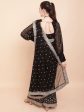 Sangria Black & White Embellished Sequinned Pure Georgette Palazoo Saree Sale