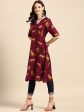 Sangria Animal Print Angrakha Kurta Cheap