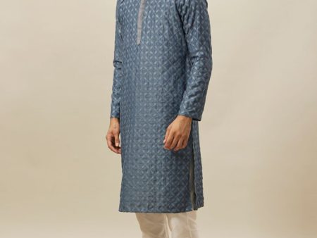 Manyavar Ethnic Motif Embroidered Mandarin Collar Kurta With Pyjamas Hot on Sale