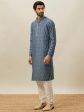 Manyavar Ethnic Motif Embroidered Mandarin Collar Kurta With Pyjamas Hot on Sale