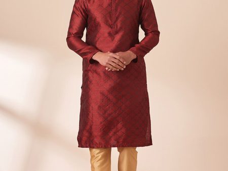 Manyavar Men Woven Design Straight Kurta with Churidar Sale