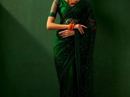 Sangria Embroidered Sarees For Sale