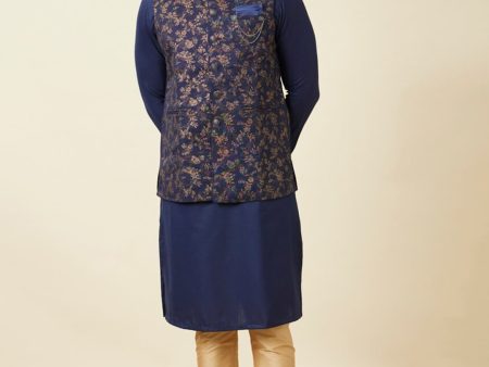 Manyavar Mandarin Collar Regular Kurta With Pyjamas & Nehru Jacket For Cheap