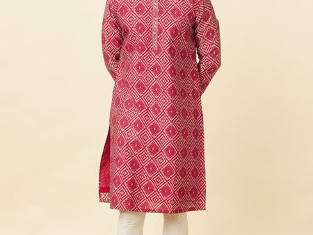 Manyavar Geometric Printed Mandarin Collar Kurta & Churidar Online now