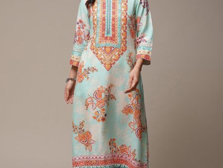 Biba Ethnic Motifs Printed A-Line Kurta Online Hot Sale