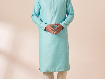 Manyavar Men Woven Design Straight Kurta with Pyjamas For Cheap