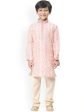 Manyavar Boys Coral Ethnic Motifs Kurta Set For Sale