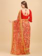 Sangria Beige & Peach-Coloured Floral Printed Georgette Saree Online Sale