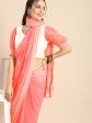 Sangria Pink Chikankari Embroidered Pure Georgette Saree Online Sale