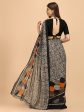 Sangria Black & Beige Pure Georgette Saree Fashion