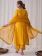 Women Yellow Embroidered A-Line Kurta Palazzos With Dupatta Set - Taantav Supply