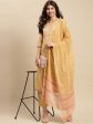 Sangria Yellow & Pink Floral Printed Pure-Cotton Straight Kurta With Trouser & Dupatta Online now