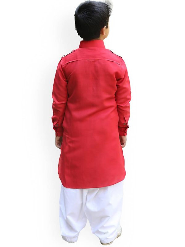 Manyavar Boys Orange Kurta with Pyjamas Discount