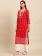 Sangria Women Yoke Design Mirror Work Indie Prints Cotton Kurta Online Hot Sale