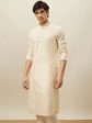 Manyavar Self Design Mandarin Collar Pure Cotton Kurta With Pyjamas Online Hot Sale