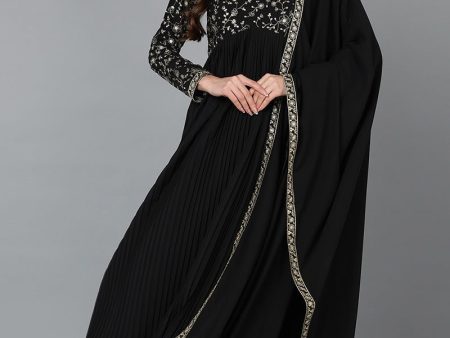 Ahika Black Georgette Anarkali Kurta For Cheap